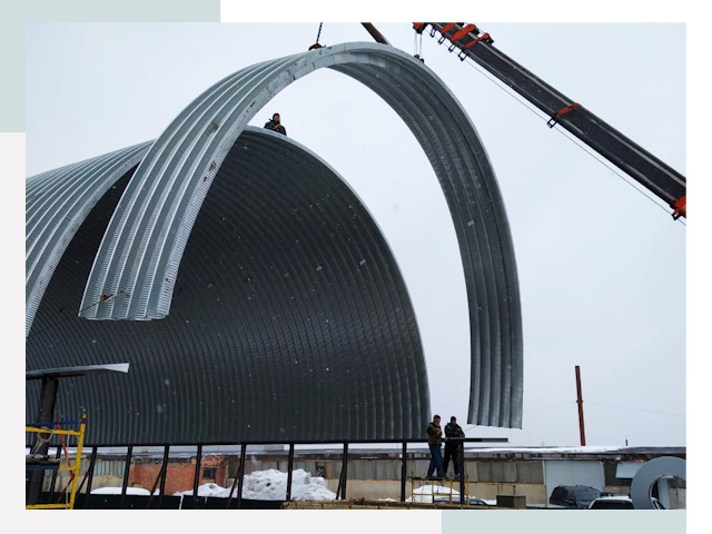 Полукруглые ангары в Невинномысске